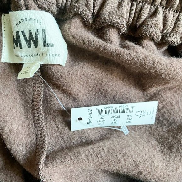 NWT MAdewell MWL Ribbed Seamed Sweatpants Brown 2X - Picture 4 of 5